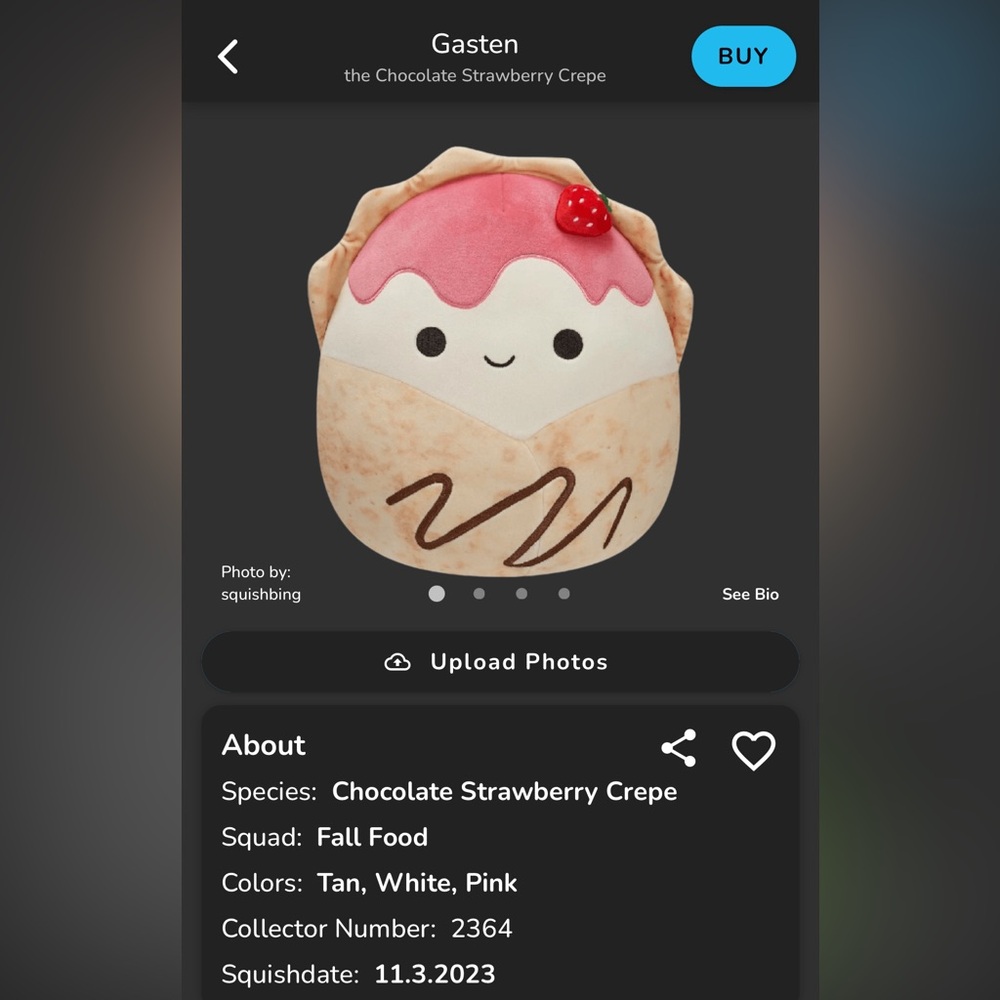 NWT 7.5” Gasten the Strawberry Crepe squishmallow - Picture 6 of 6